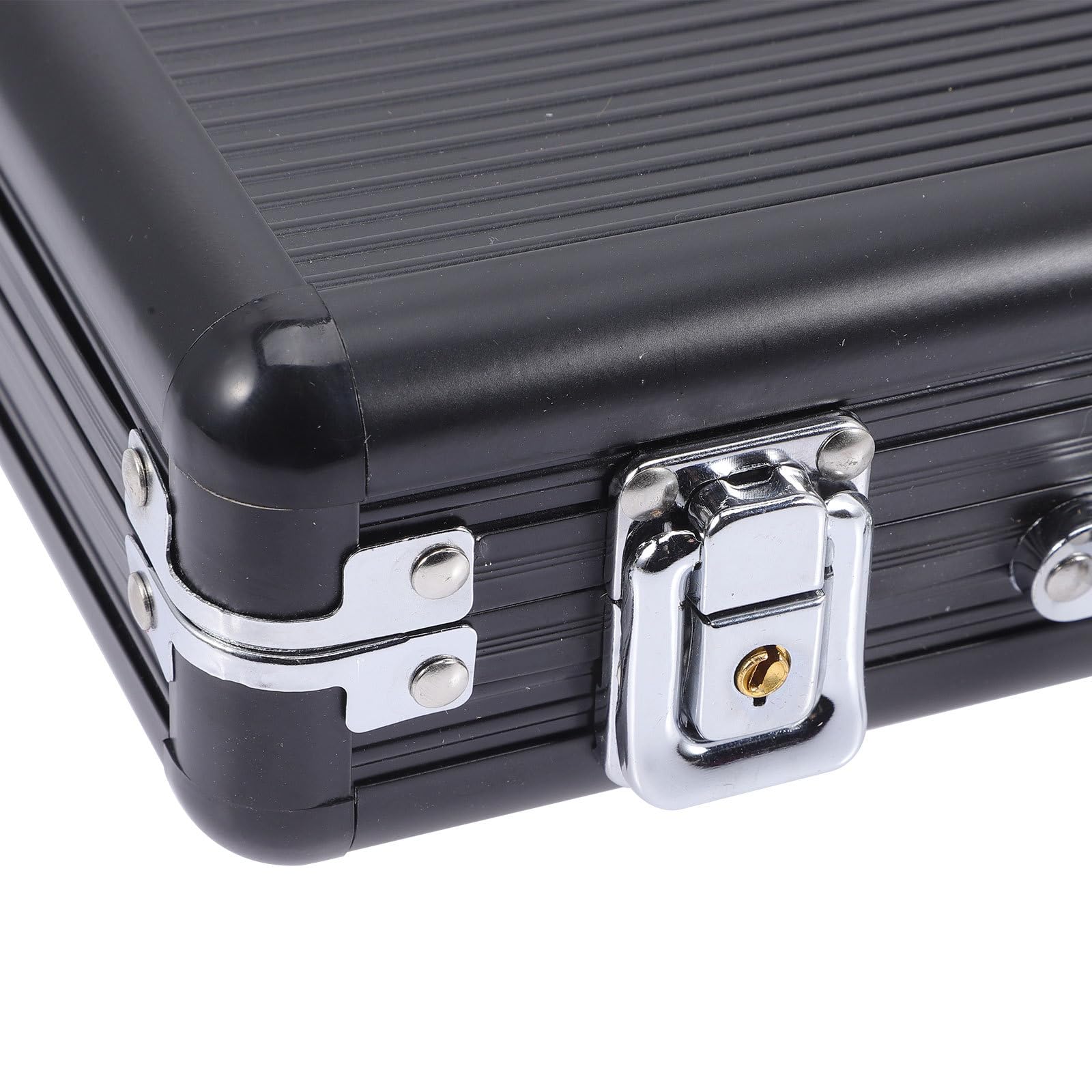 SUPVOX Valigetta in Alluminio Nero Design Leggero, Bordo Arrotondato, Custodia per Conservazione e Classificazione di Chip da Poker, Carte e Dadi