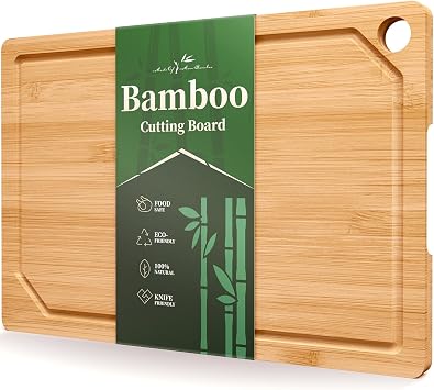 Kitsure Bamboo Cutting Board for Kitchen, X-Large, Natural