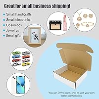 Vista 5 de Paquete de 50 cajas de envío de 7x6x2 pulgadas, caja de cartón blanco corrugado, cajas de correo planas para literatura para embalaje de pequeñas
