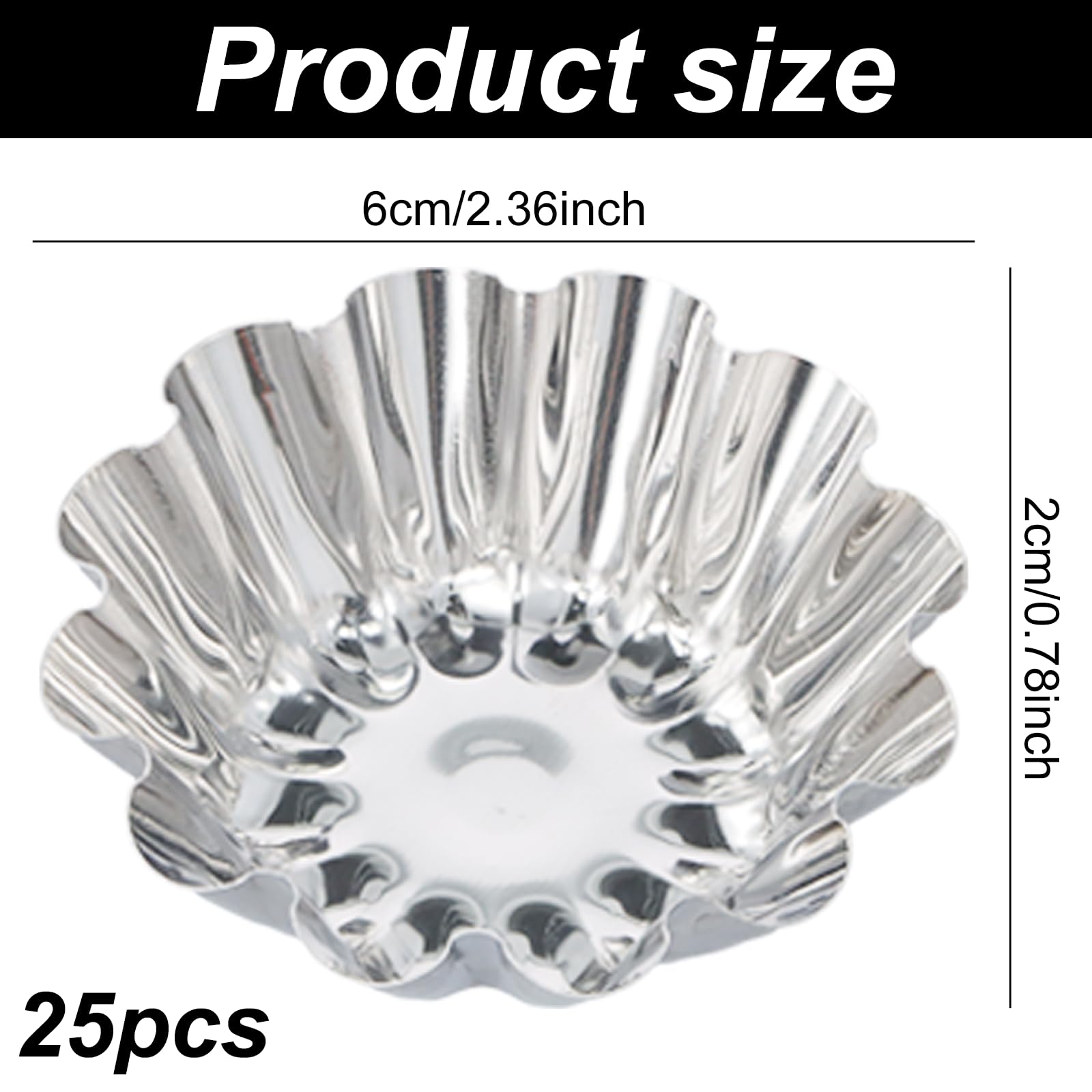 YILANJIN 25Pcs Mini Tart Tins, Mini Cake Muffin Moulds Tins, Resuable Cupcake Tart Mould, Pudding Moulds, Baking Tool - Image 4