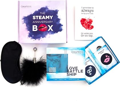 Romantic Wedding Anniversary Box Steamy Anniversary Box for Couples, Him and Her, Includes Couple Games for Date Night