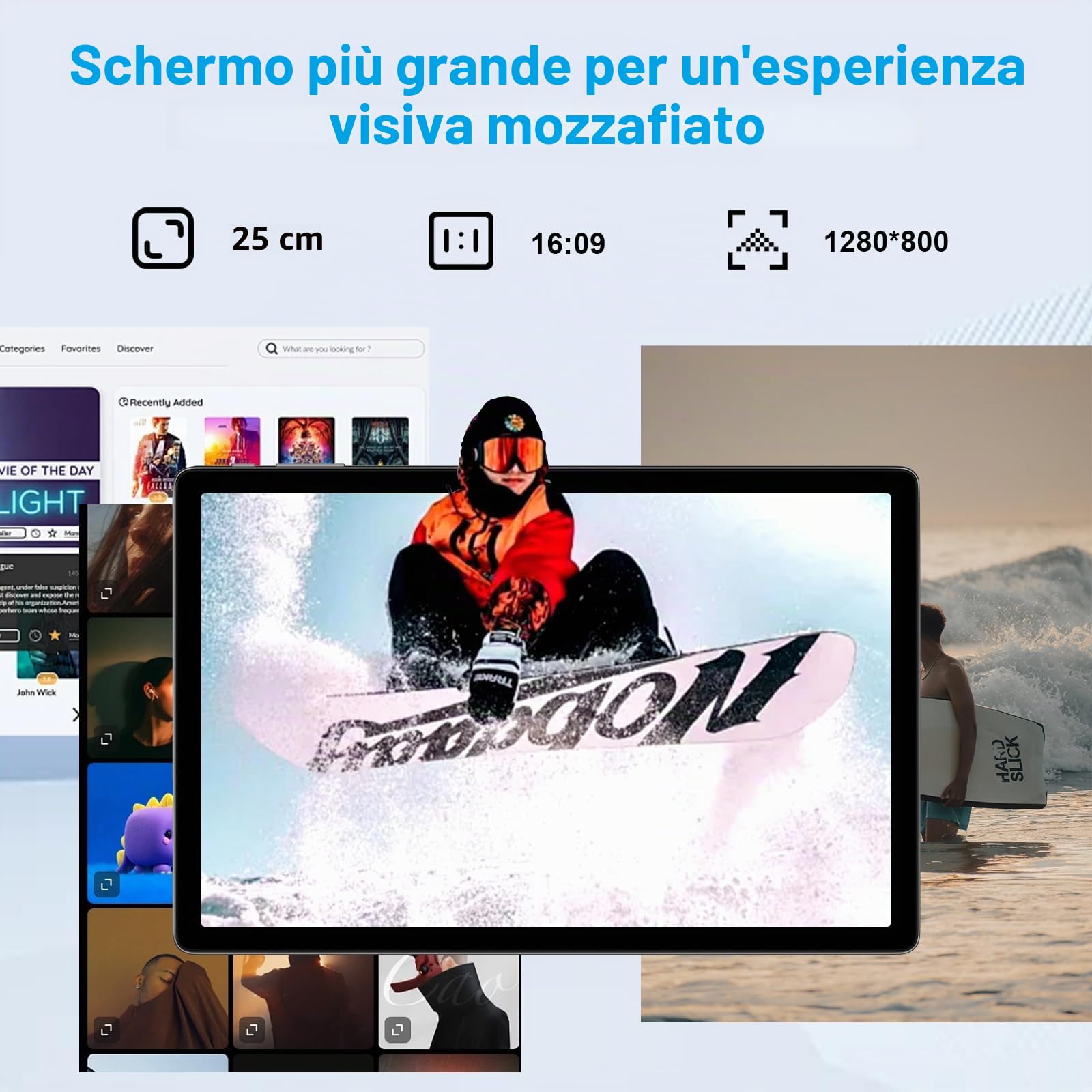 2026 Tablet 10 Pollici con Widevine L1, Android, 20GB RAM+128GB ROM(TF 2TB), Octa-Core 2GHz, WiFi 6, Gemini AI, Bluetooth 5.0, 8MP+5MP, con Tastiera e Mouse, Grigio
