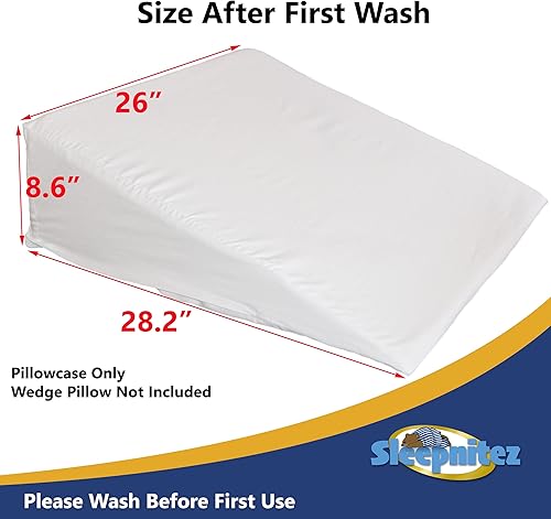 Miniatura 4 de Sleepnitez Almohada de cuña de 8 pulgadas para reflujo ácido con funda Tencel y funda de almohada suelta de algodón egipcio blanco
