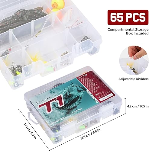 Miniatura 6 de Calamus T1 Combo telescópico de caña de pescar y carrete, juego de equipo de pesca listo para usar con línea de pesca, kits de señuelos y accesorios