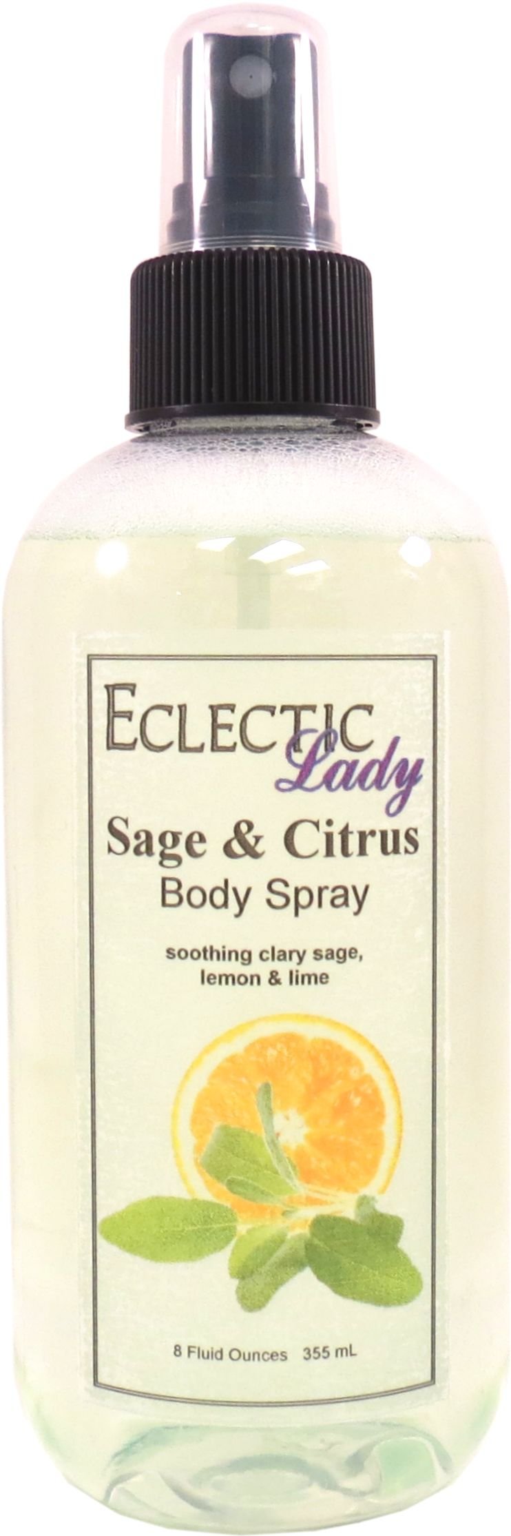 Eclectic Lady Sage And Citrus Body Spray, 8 ounces, Body Mist for Women with Clean, Light & Gentle Fragrance, Cologne with Soft, Subtle Aroma For Daily Use
