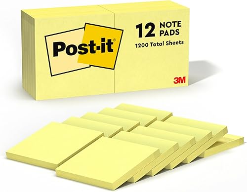 Post-it Colección Jaipur Papel para anotar de 3 x 3 pulgadas Paquete de 5 resmas 654-5UC Amarillo canario