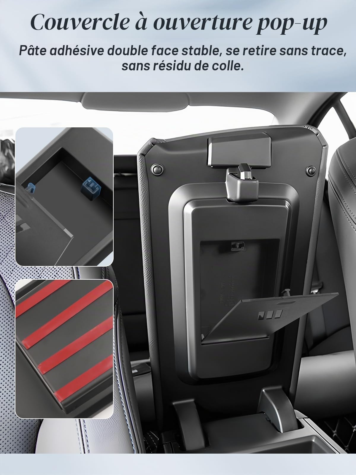 BIBIBO Boîte de rangement secrète pour accoudoir de voiture, Compartiment caché Compatible avec BMW 3er G20 G21 I3 4er G22 G23 I4, Compartiment secret pour accoudoir, Compartiment caché, Rangement