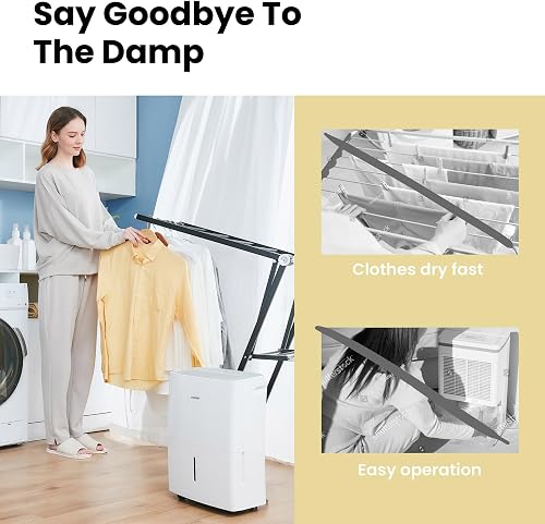 COMFEE' Deumidificatore Casa Muffa 20L/24h, Adatto fino a 40㎡, Tanica da 3L, Deumidificazione Smart, Controllo WiFi, Compatibile con Alexa, Ruote Piroettanti, Timer, MDDF-20DEN7-WF - 5