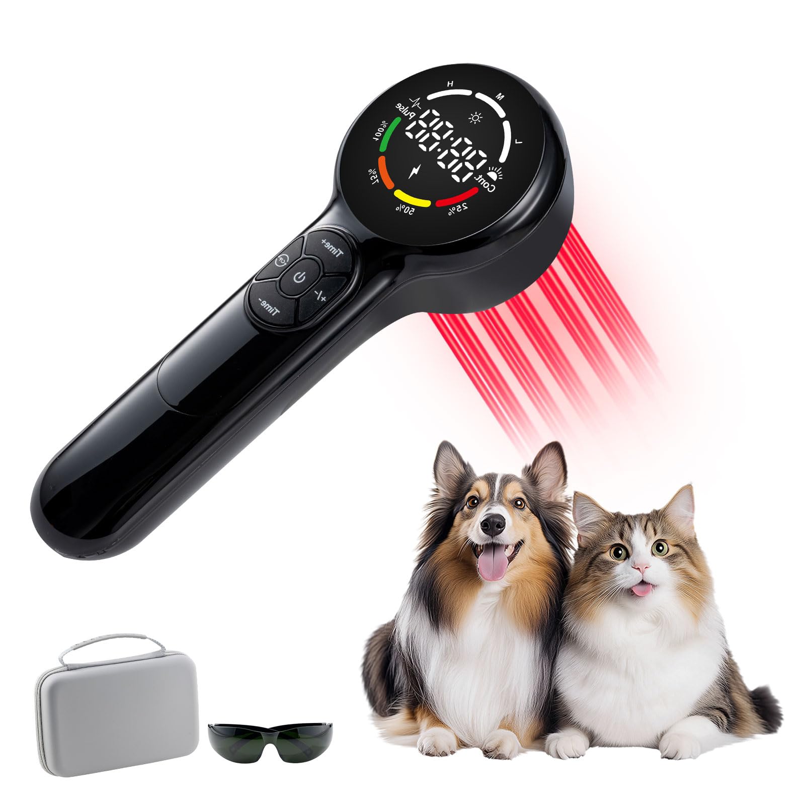 5200-mAh-Akku Therapie Lasergerät für Hunde Haustiere Kaltlaser therapiegerät 8x808nm 16x650nm mit Magnetabdeckung Kaltes Rotlicht Wiederaufladbar Katze Tier Pferd Gelenk und Muskelschmerzlinderung