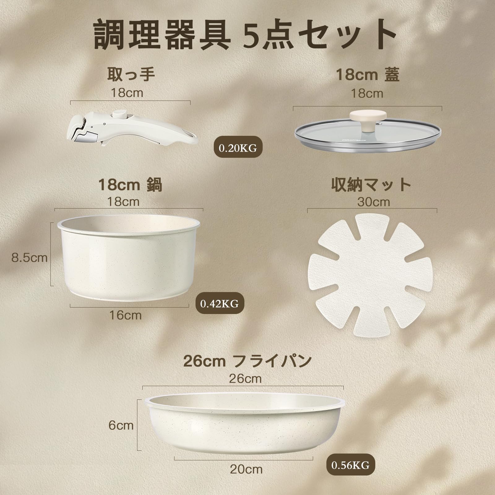 Amazon.co.jp: GiPP セラミック フライパン 鍋 セット 5点 食洗機対応