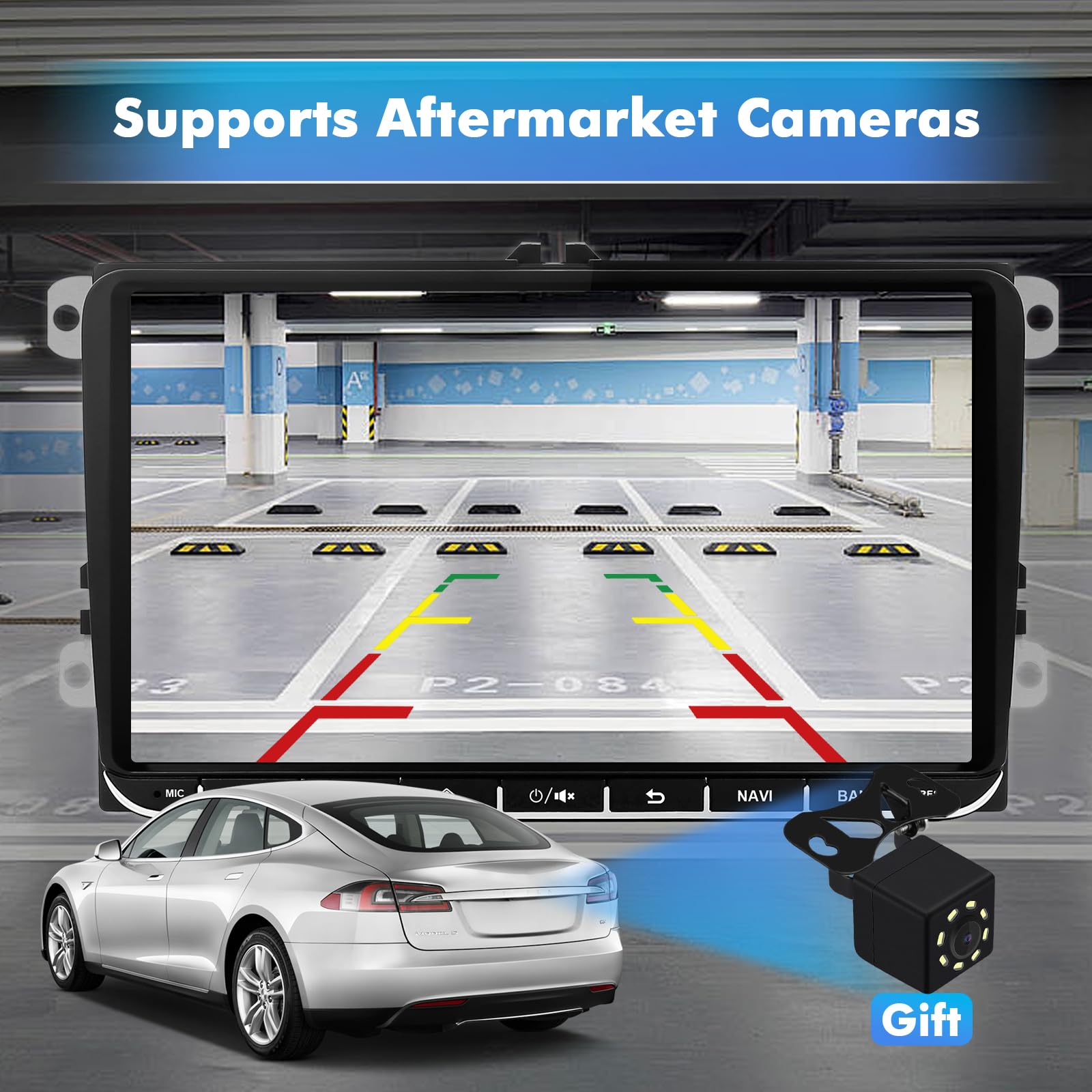 4+64G Android 14 Sterowanie Samochodowe dla VW Golf/Seat/Passat/Polo/Jetta/Touran 9-calowy System Multimedialny z Bezprzewodowym Carplay Android Auto Mirror Link SWC GPS Bluetooth WiFi FM Aparat