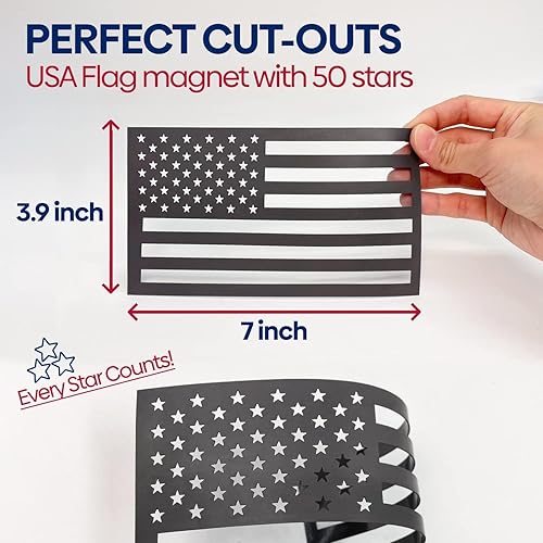 Miniatura 5 de GRITKULTURE Bandera estadounidense de corte perfecto súper imán para camiones, automóviles y automóviles con 50 estrellas