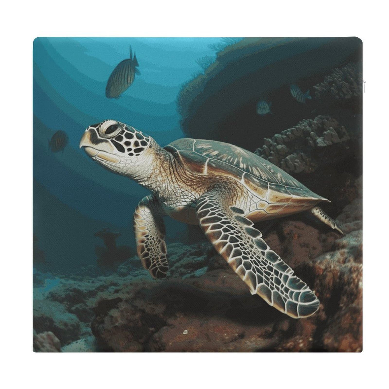 Adfgyerh Style Sea Turtle(1) Cushions Memory Foam For Adults, Seat Cushion Chair Pads Soft, Square Pillows For Dining, Kitchen, Office, Patio Chairs