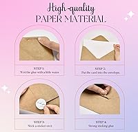 Vista 4 de ACSTEP Paquete de 100 sobres de papel kraft de 5 x 7 pulgadas, sobres marrones A7 autosellados para bodas, invitaciones, fotos, postales, tarjetas