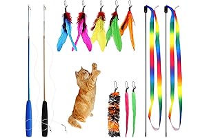 Rainbow Cat Toy Ribbon for Interactive Kitten Exercise