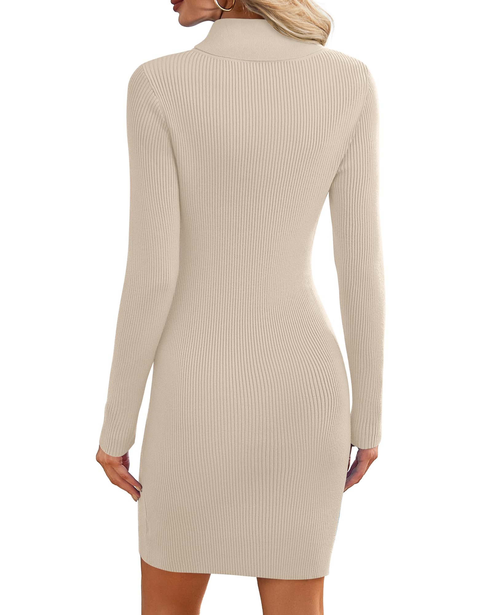 AUSELILY Vestito da donna a collo alto aderente invernale