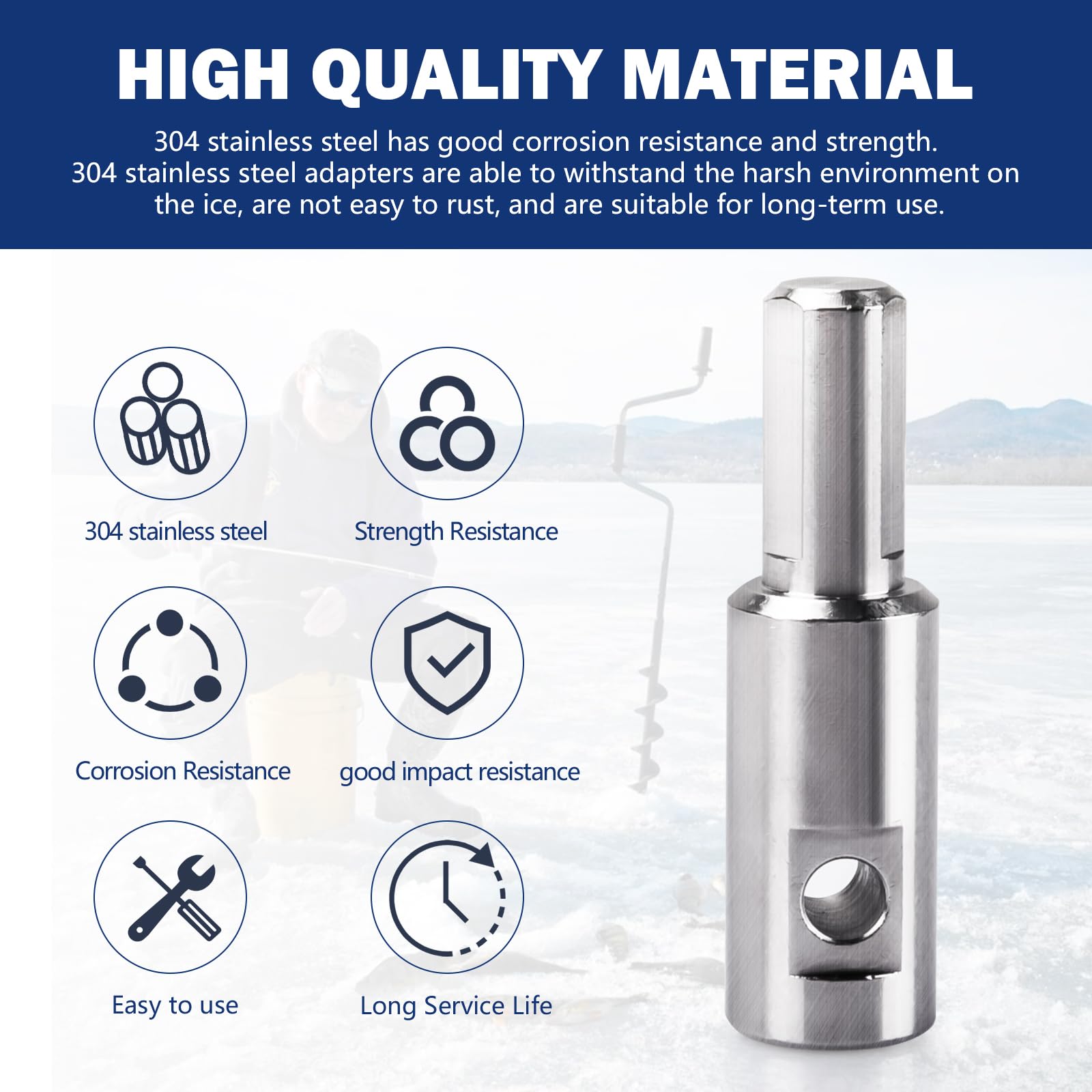 Ice Auger Drill Adapter - Electric Ice Fishing -3