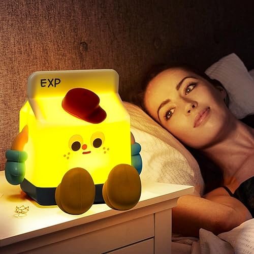 Luz nocturna de cartón de leche con temporizador Lámparas de noche para habitación de los niños Lindas luces nocturnas de silicona con cable Control