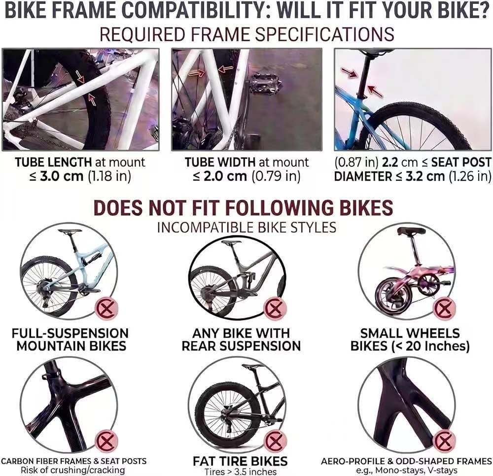 COMINGFIT Portapacchi Posteriore per Bicicletta, Portabagagli Regolabile a Sgancio Rapido in Lega, Capacità 120 kg, Adatto per Bici da 24 pollici, 26 pollici, 27,5 pollici, 29 pollici