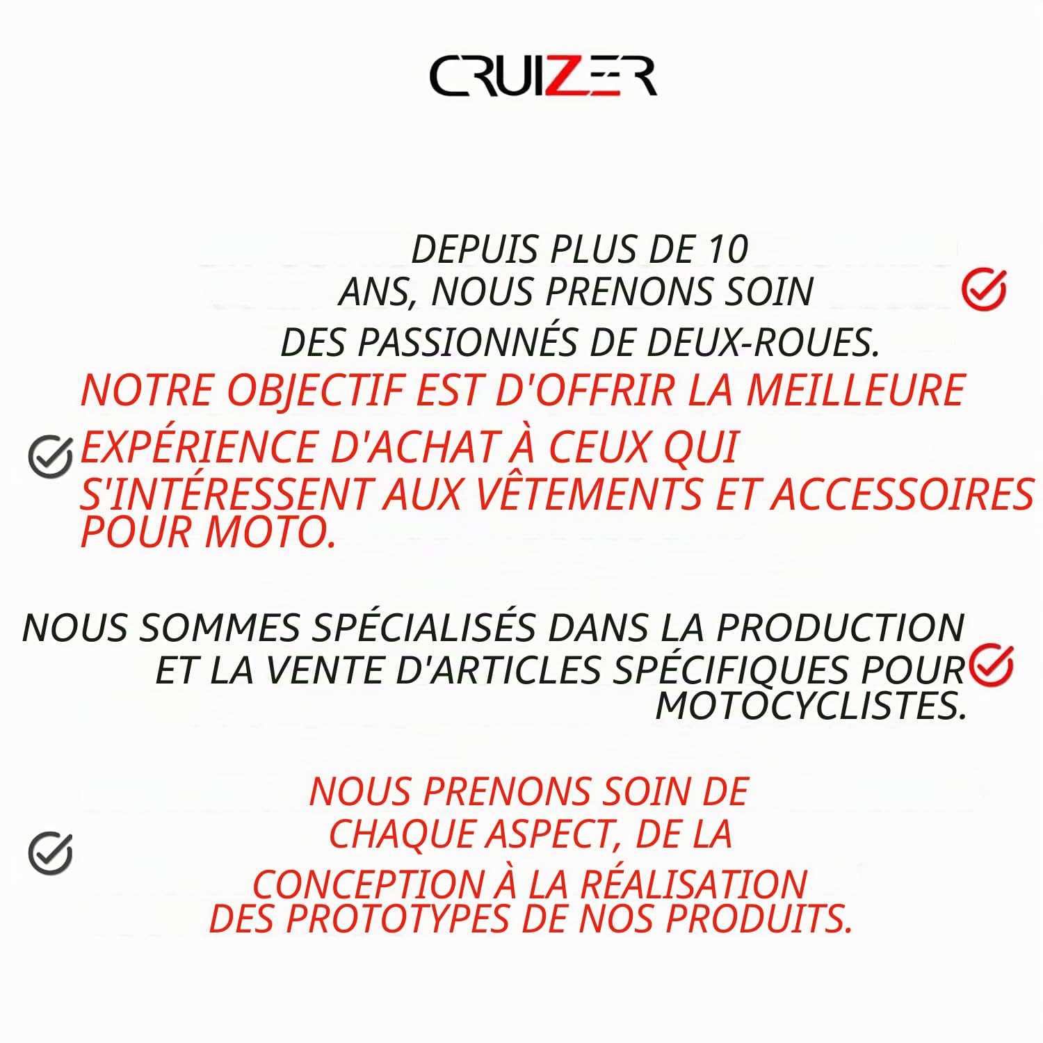 cruizer Béquille avant moto universel, cônes réglables avec curseur, Noir