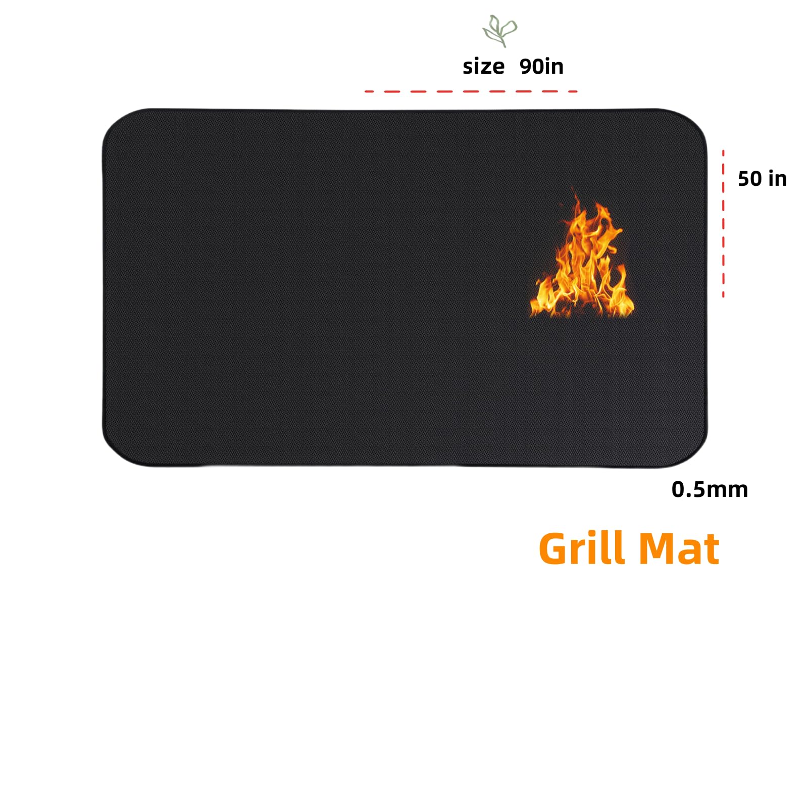 Oversized Grill Mat,90 x 50 inch Suitable for Outdoor Gas BBQ, Deck/Terrace Protection Mat, Garage Mat,Fire/Waterproof/Oil Splash Proof,Easy to Clean and Reusable Grill Mats for Outdoor Grill