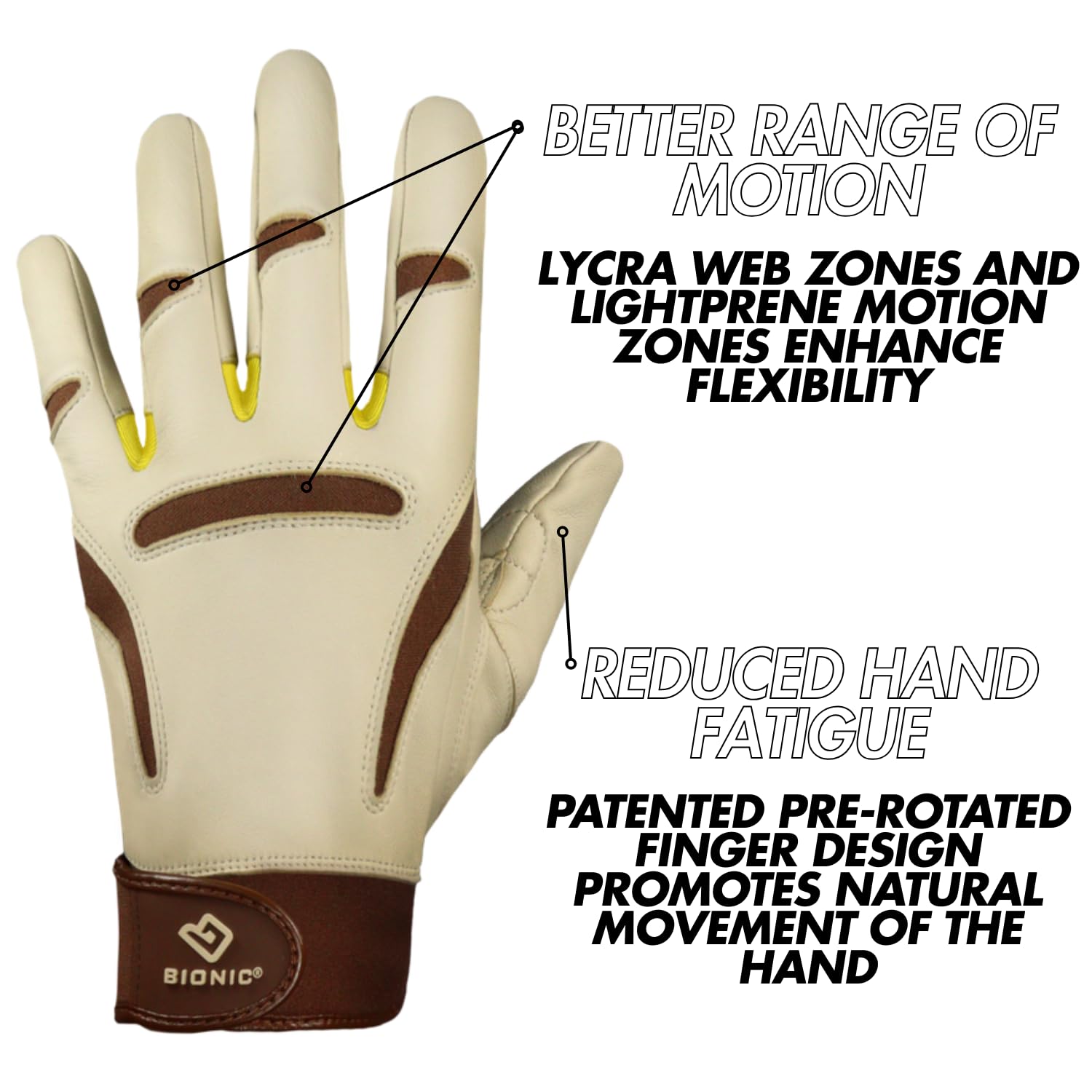 Bionic Women's ClassicGrip 2.0 Gardening Gloves (Small, Beige)