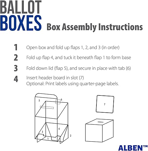 Miniatura 5 de Urna blanca brillante de 6 x 6 x 6 pulgadas (paquete de 6)  Caja de boletos versátil para rifas, cajas de sugerencia y donación, cabecera extraíble,