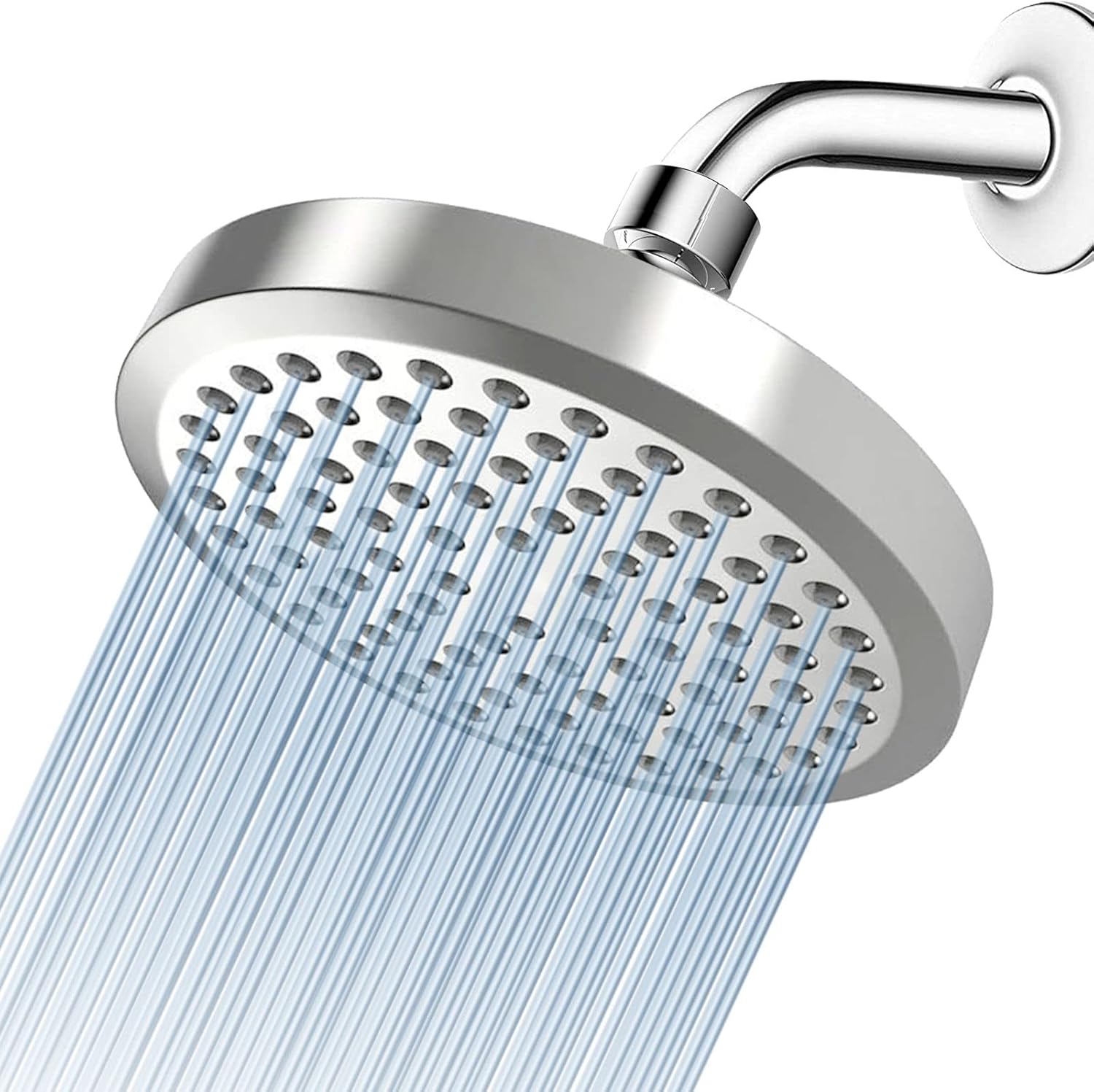 Shower Head High Pressure Rain, Voolan 6’’ Fixed Shower Heads with Luxury Chrome Finish