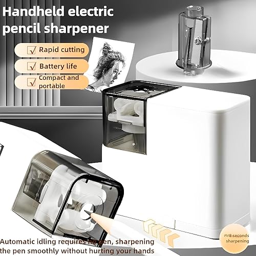 Miniatura 4 de Sacapuntas eléctrico a pilas para niños, escuela, hogar, oficina, para lápices y lápices de colores No. 2