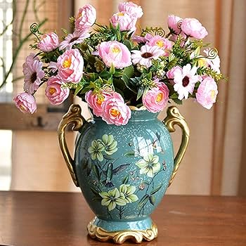 イタリア製　花びん　大型　磁器　セラミック　花模様　ビンテージ　36cm 美品 Amazon.co.jp: 花瓶セラミック耳耳庭ヴィンテージ磁器家の装飾