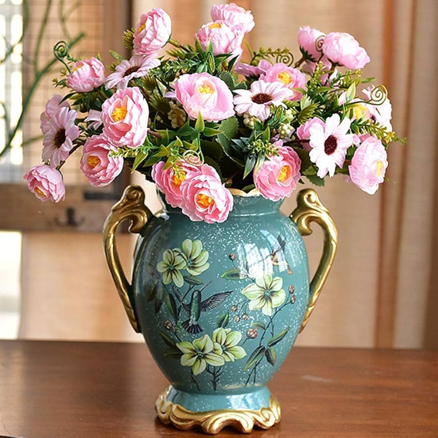 Amazon.co.jp: 花瓶セラミック耳耳庭ヴィンテージ磁器家の装飾