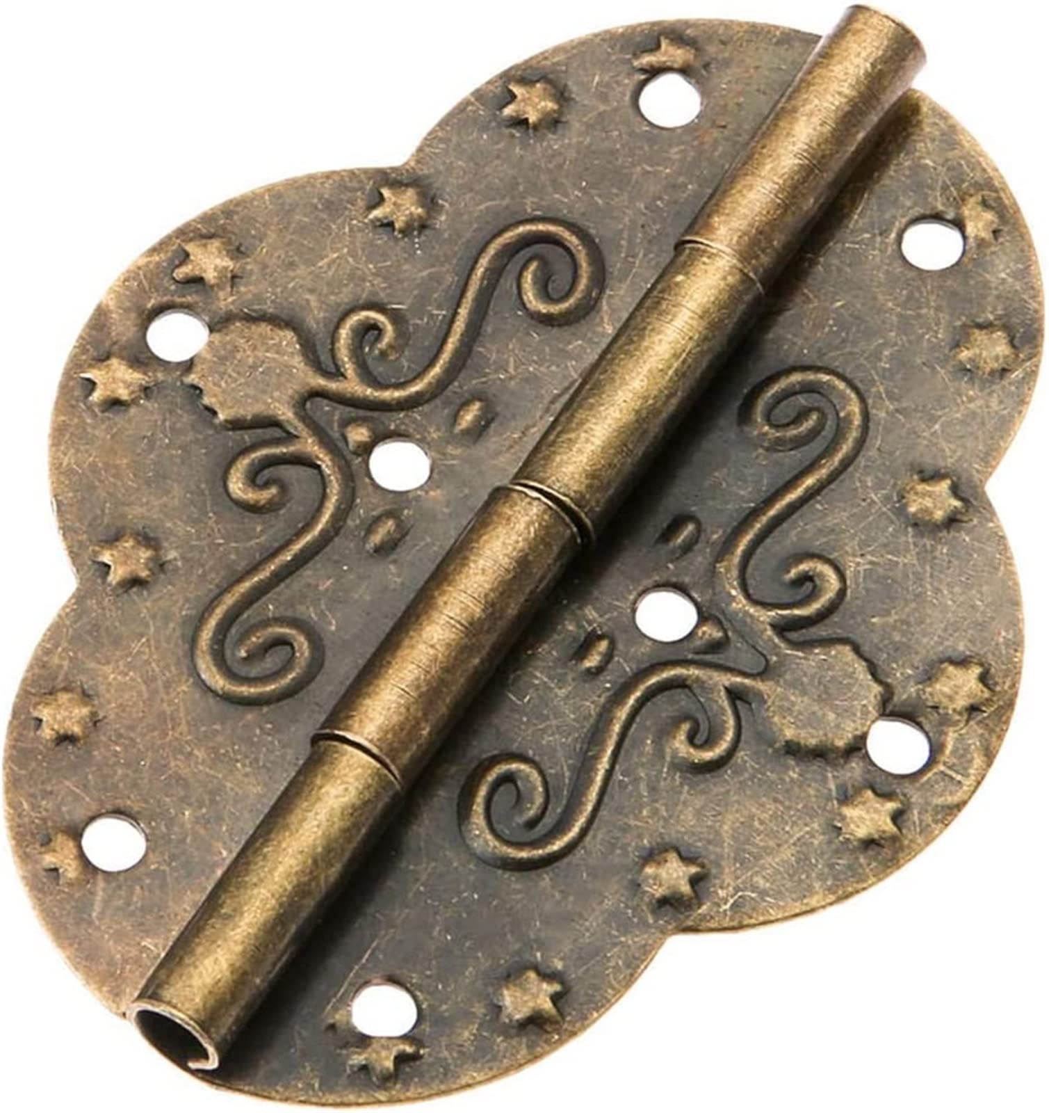 Zawiasy do drzwi w stylu retro, zawiasy składane samoblokujące, zawiasy czołowe, okucia do zawiasów do drzwi, zawiasy do drzwi 10 szt. 69x53mm zawiasy do szafek z antycznego brązu na biżuterię drewnia