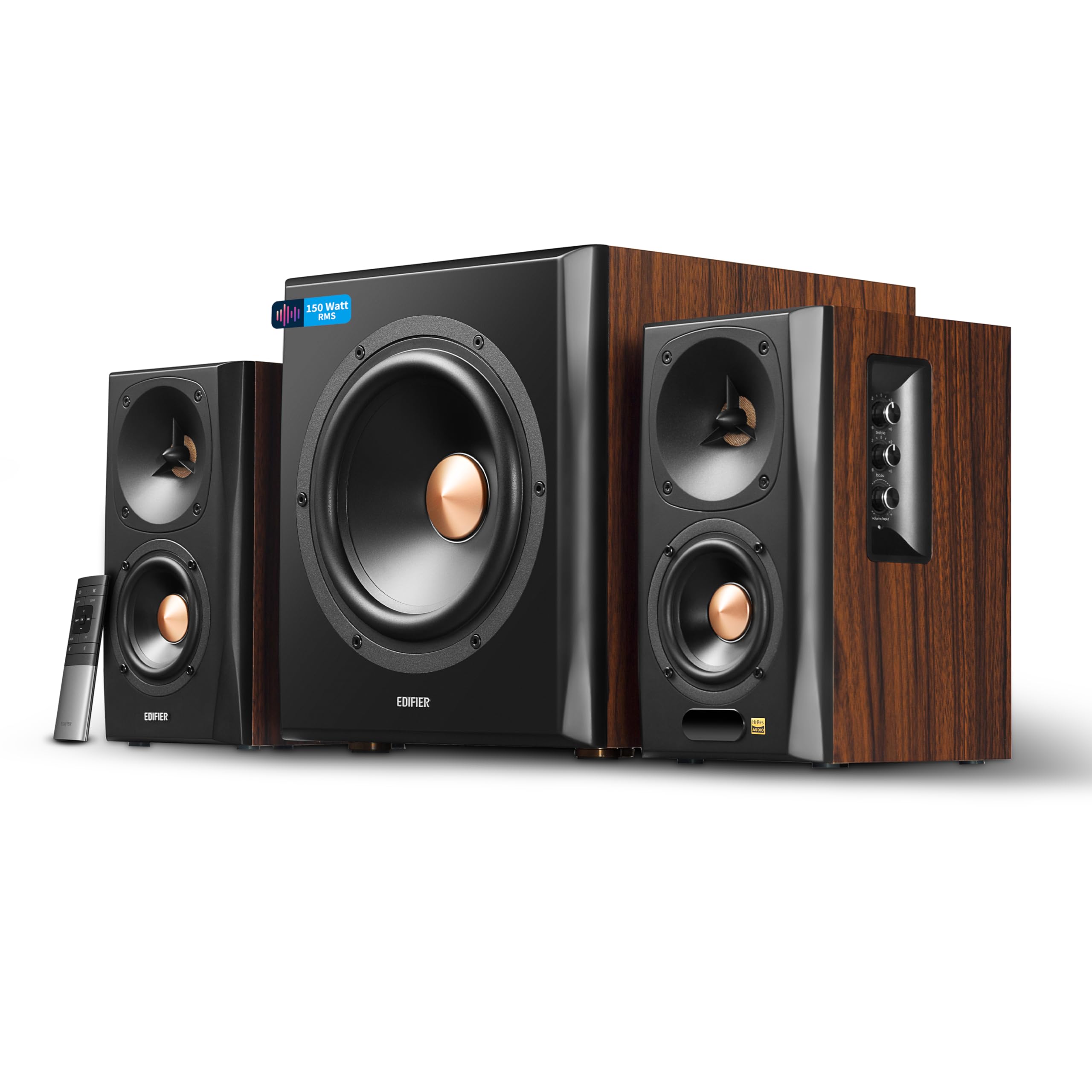 Edifier S360DB - Enceintes Bibliothèque et Caisson de Basses 2.1 Bluetooth v4.1 aptX Son sans Fil pour Salles Multimédia, Salons
