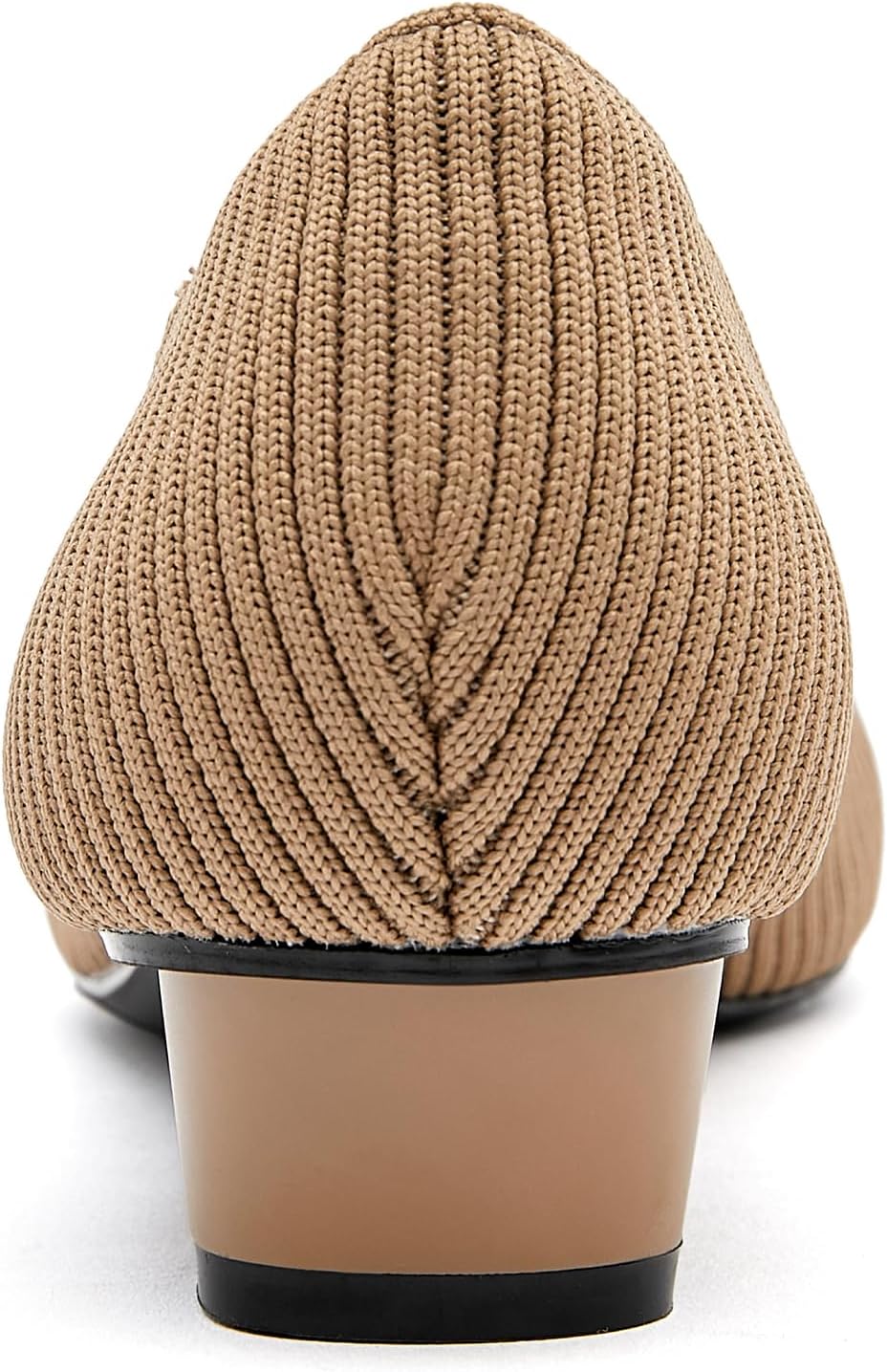 Chunky Heels for Women Knit Ballet Shoes Pointed Toe Low Heel Mesh Comfortable Block Pumps Dress Shoes - Image 8