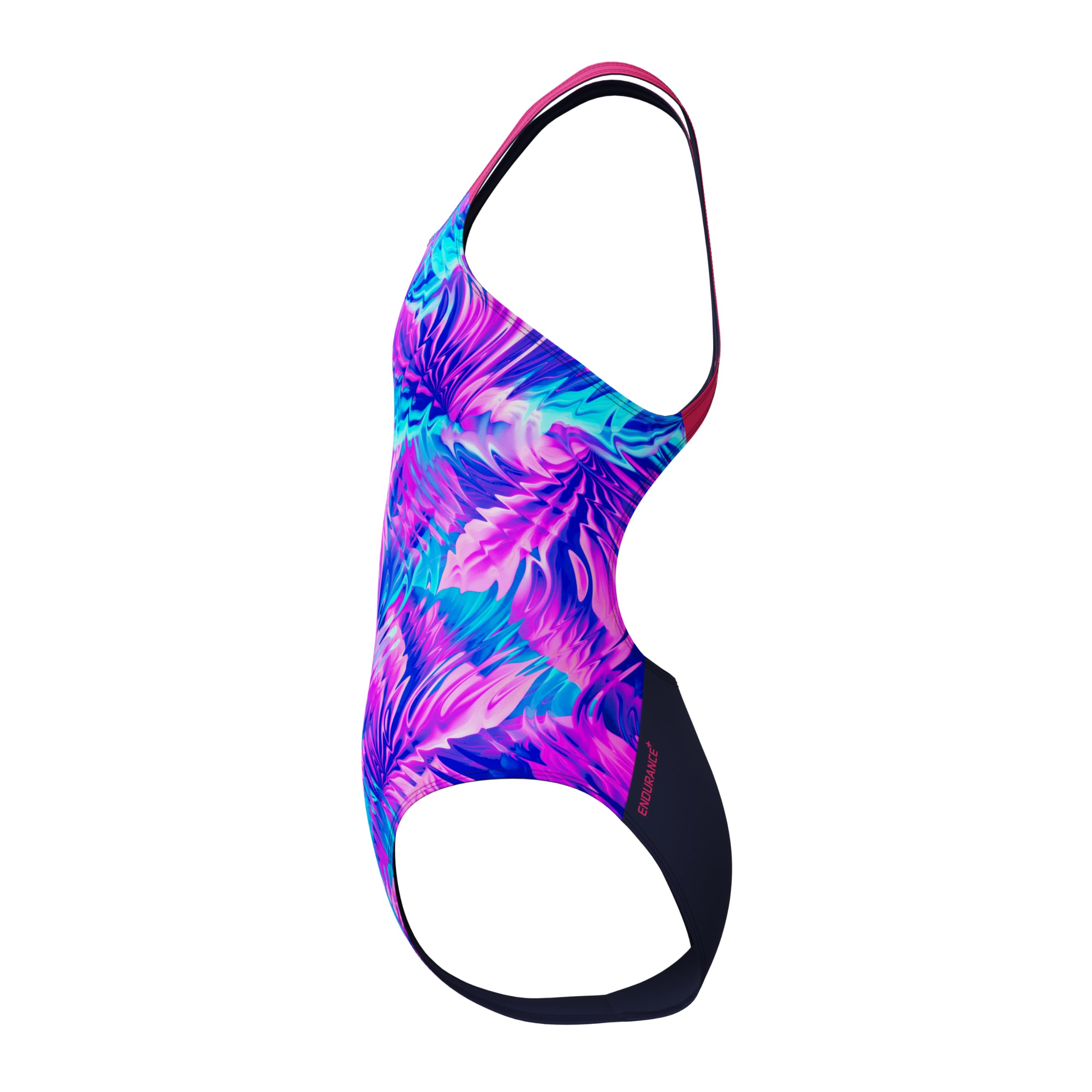 Speedo Maillot de bain imprimé Powerback pour fille Margarita Rose/Caban