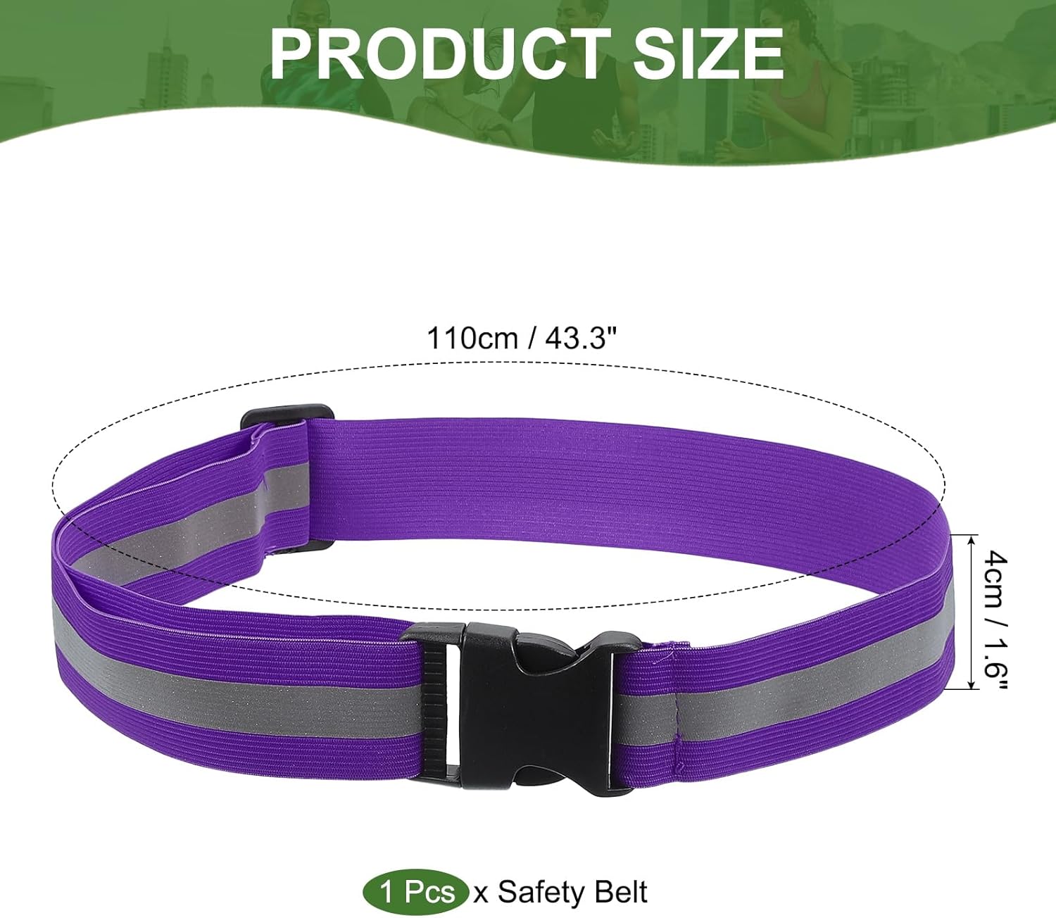 PATIKIL Reflective Safety Belt, Hi-Vis Safety Belt Adjustable Reflective Glow Belt Outdoor Running Gear for Night Jogging