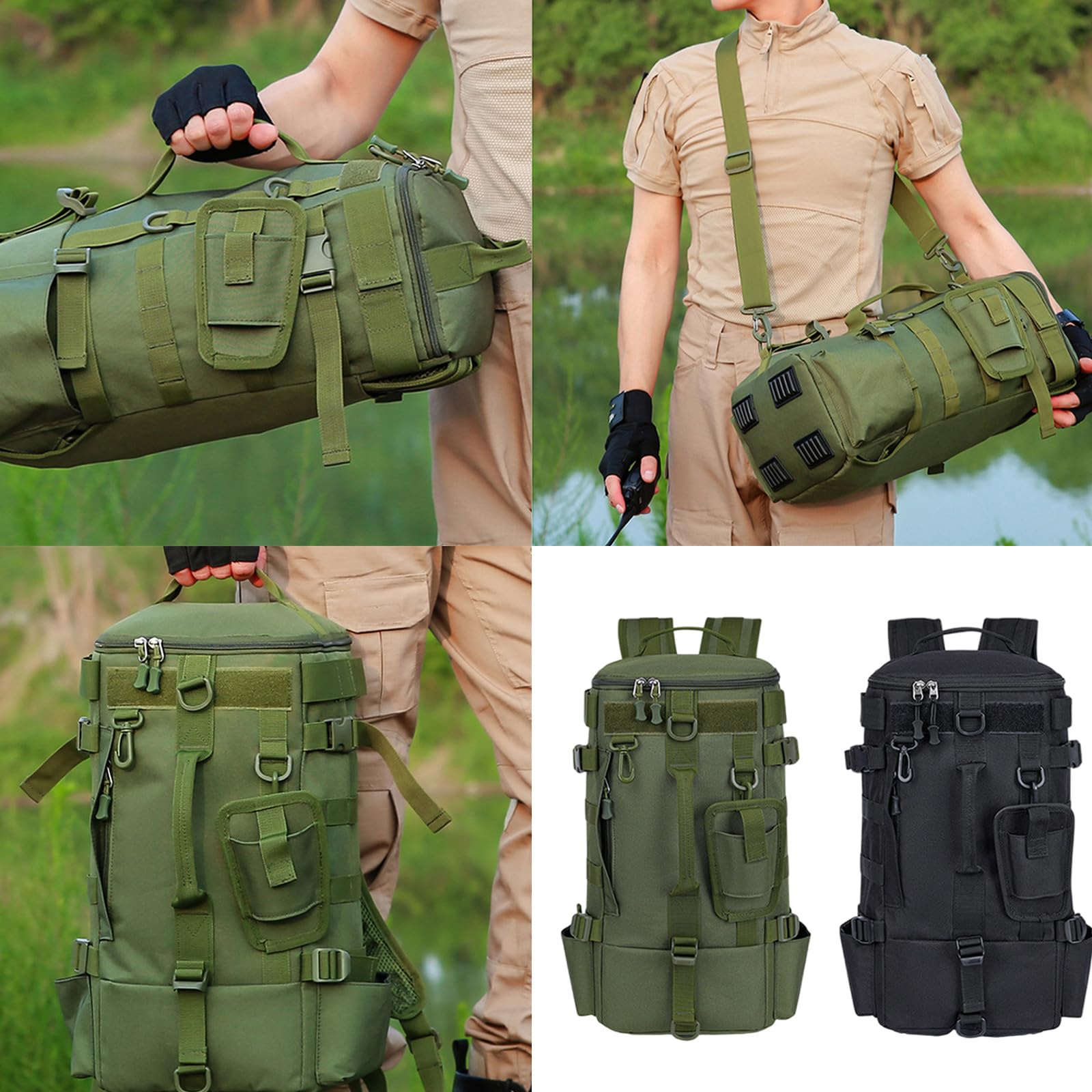 Angelgerät Tasche mit großer Kapazität, multifunktionale Angelköder Tasche, wasserdichter Rucksack, Radfahren, Umhängetasche, Angelausrüstungsträger