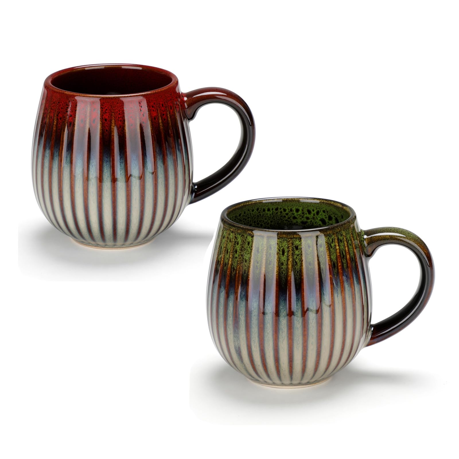 CosyCorner Ceramic Coffee Mugs, 17 oz Large Coffee Cups, Couple Coffee Mugs Set with Gift Box (A&B)