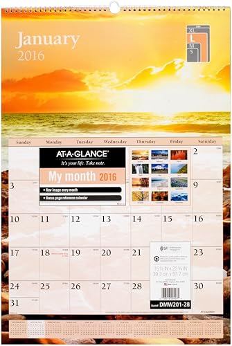 At-A-GlanceCalendario mensual Calendario de pared 2016, Scenic, 1512X 2234inches (dmw20128)
