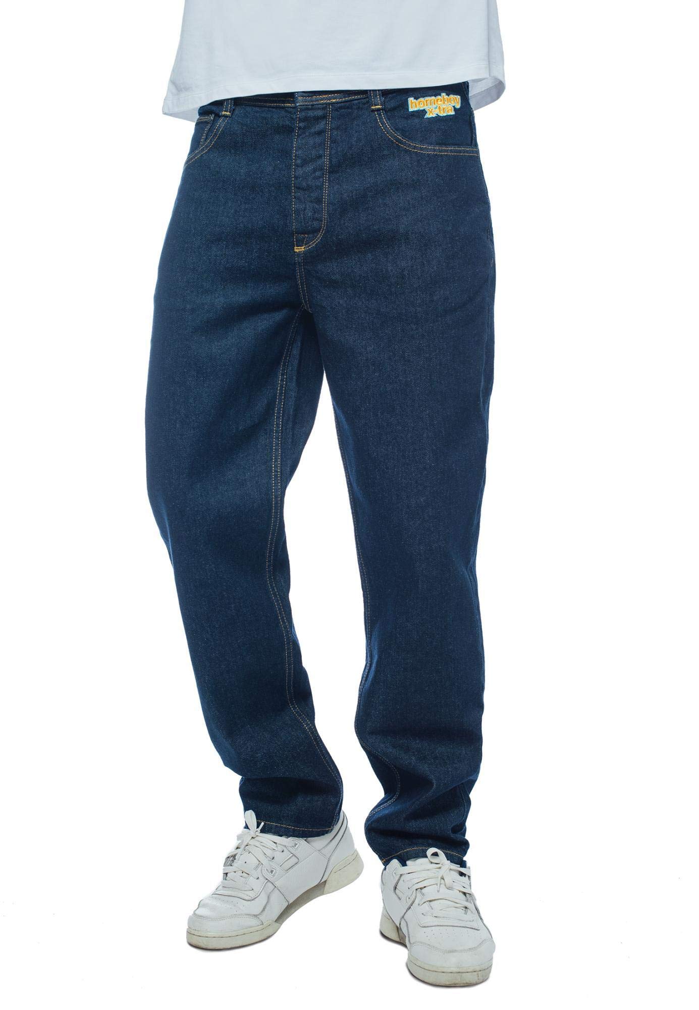 Homeboy Unisex x-tra Loose Flex Denim Pants, Moon, 33 L32