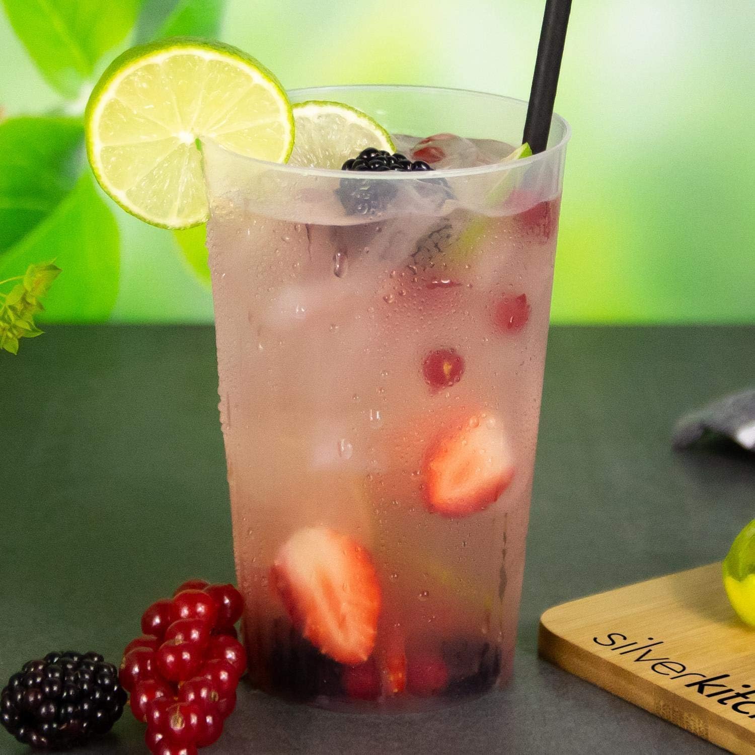 30 Drinking Cups 500 ml - Flexible Reusable Plastic Cups Transparent Polypropylene Plastic Made in Germany + 2 Free Cups, 4032-046