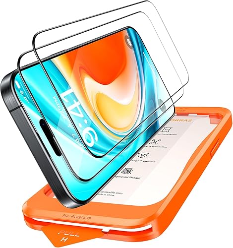 Vista 39 de TORRAS Diamond Shield - Protector de pantalla para iPhone 15 Pro [protección de grado militar] 9H+ irrompible, inastillable, vidrio templado