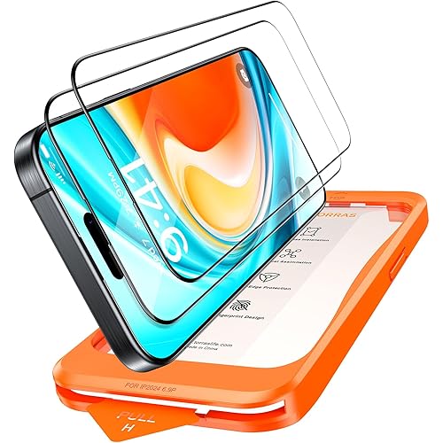 TORRAS Top-Notch Military-Grade Shatterproof for iPhone 15 Screen Protector [Most durable 9H+ Glass,Unbreakable from 12-foot Drop] for iPhone 14Pro&iPhone 15, Diamond Shield 2 Packs
