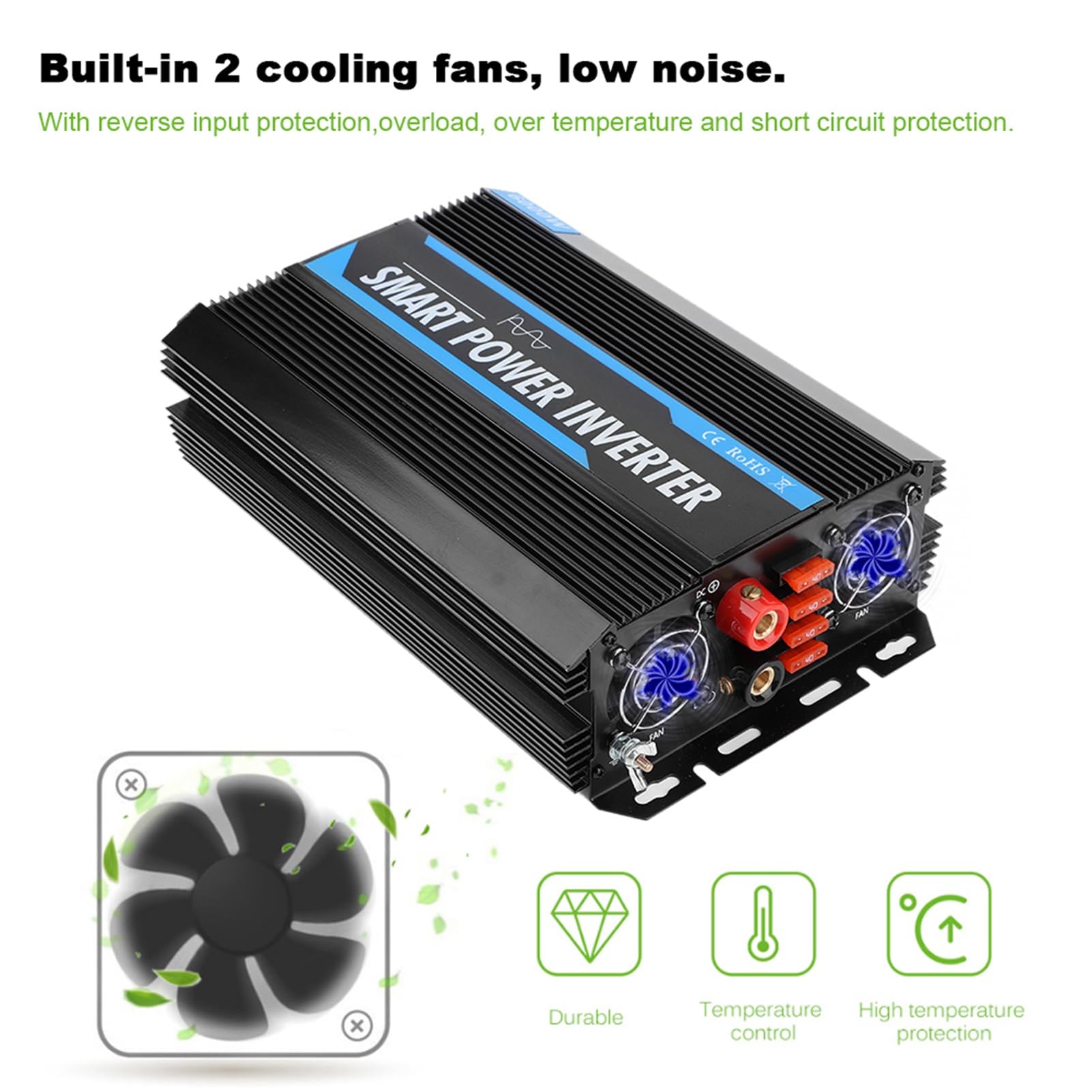 Potente Motore Automatico 2000 W 12 V a Seno Puro per Emergenze e attività all'aperto