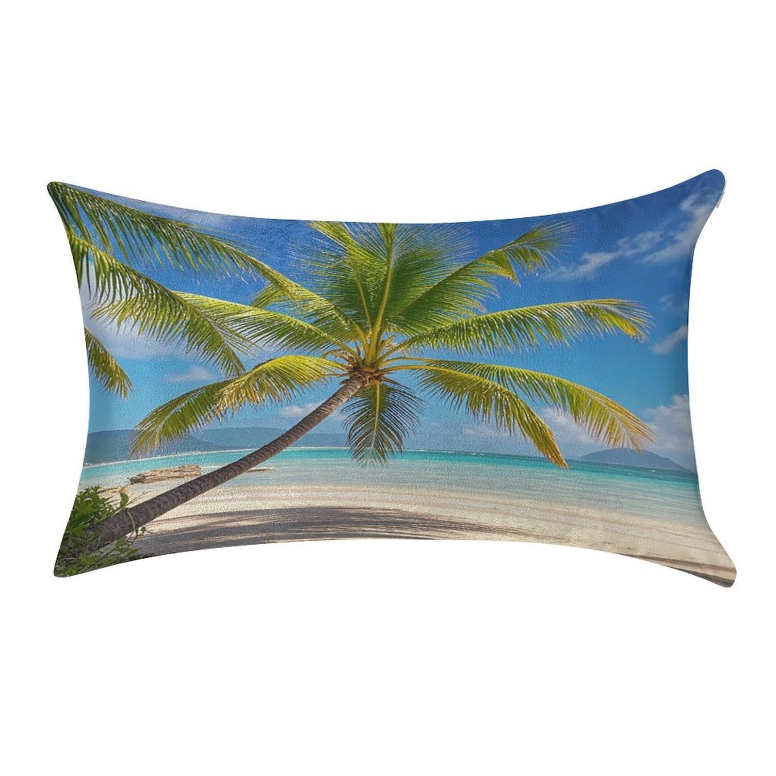 FekiLoot Tropical Palm Tree Pillow Covers Luxury Velvet Oblong Pillowcases Rectangular Throw Pillows Case Decorative Velvet Cushion Covers Ultra Soft Lumbar Pillow Shells 12 X 20 in