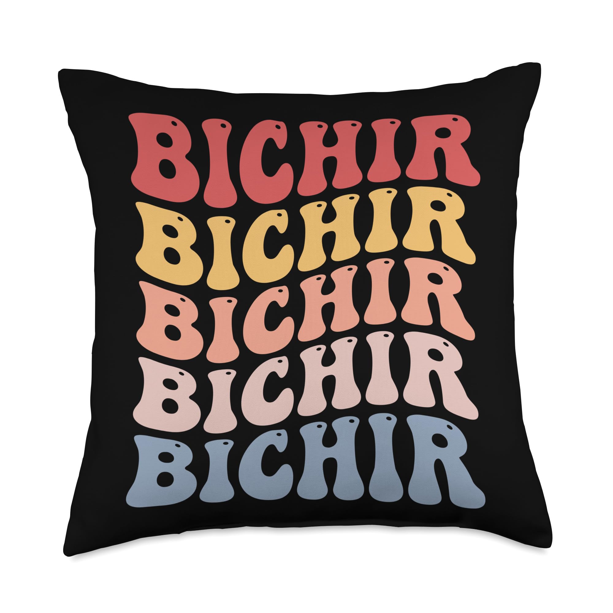 Bichir Gifts Bichir Groovy Retro Throw Pillow 18x18 Multicolor