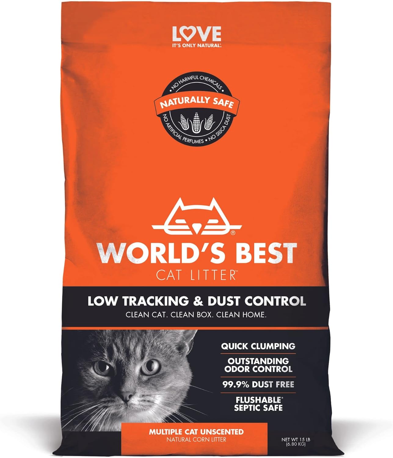 WORLD'S BEST CAT LITTER Low Tracking & Dust Control