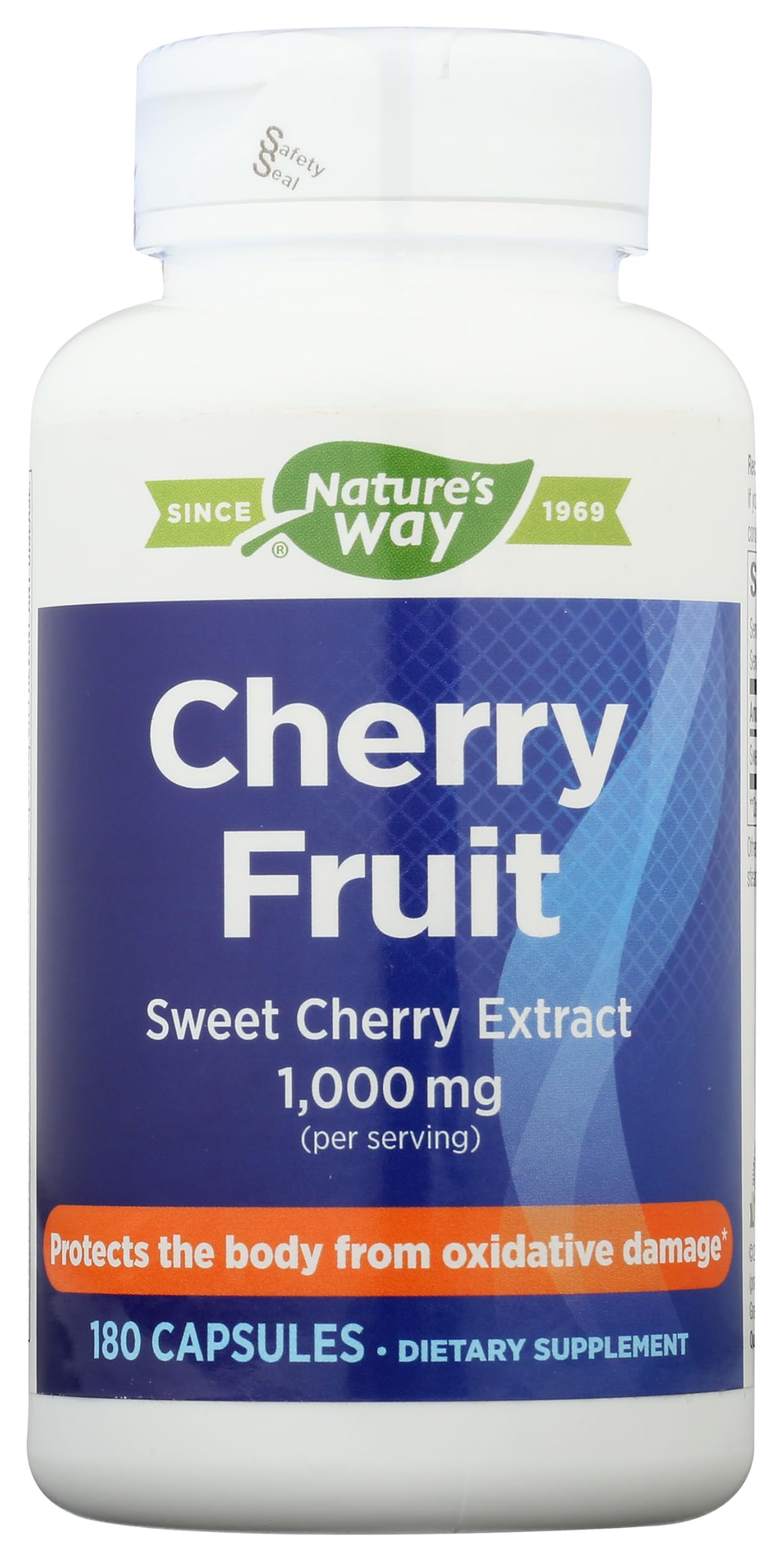 Nature's Way Cherry Fruit Sweet Cherry Extract, 1000 mg per Serving, 180 ct 180 Count (Pack of 1)