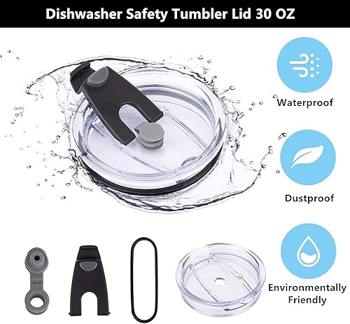 Miniatura 10 de Tapas de vaso de repuesto a prueba de derrames, de 20 onzas, tapas de plástico resistentes a salpicaduras, tapas para vasos, de acero inoxidable,