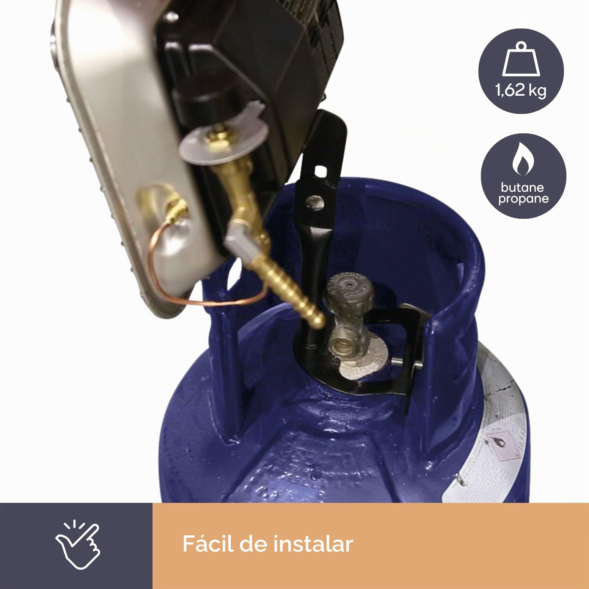 Perel Calentador de terraza sobre gas, butano o propano, 4500 W